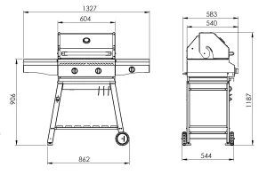 باربیکیو استیل با اجاق کنار مدل اکو